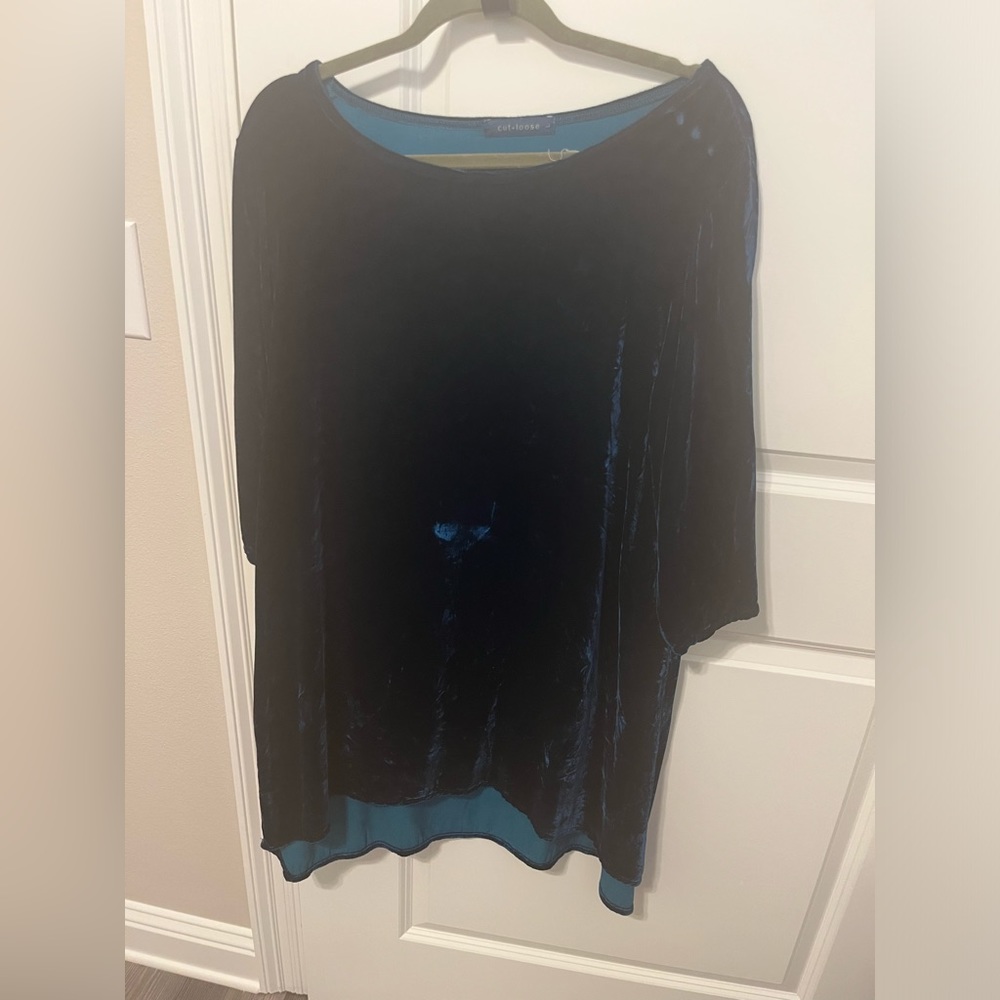 Cut Loose brand velvet tunic.  Beautiful deep marine blue color.